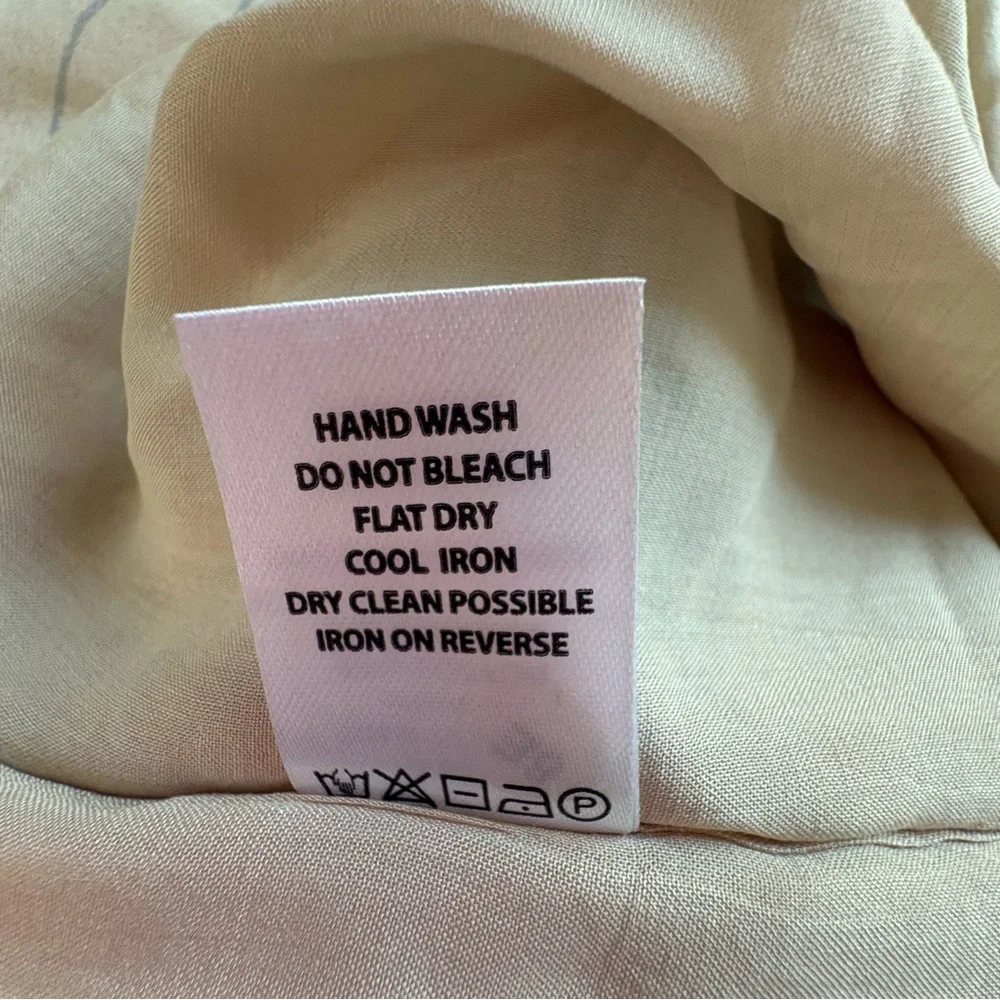 Spartina 449 Maude Palazzo Wide-Leg Pants Tropical Landscape Print Cream Navy, L - Picture 15 of 15